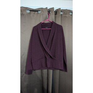 Banana Republic Maroon Low V Neck Knit Sweater Size Large